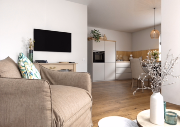 Wohnbeispiel Wohnbereich - 2-Zimmer-Südwohnung im Neubau: Nur 10 Minuten von Landsberg entfernt