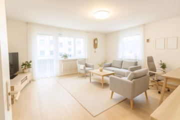 Wohnzimmer Einrichtungsbeispiel - *Sofort Verfügbar! Für Familien & Investoren: Süd-West-Balkon, TG-Stellplatz, gute Wertperspektive*