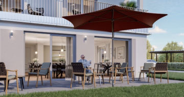 Terrasse Gemeinschaftsraum - Ihr neues Zuhause in Türkheim – Helle 3-Zimmerwohnung mit Aufzug und Wohlfühlambiente
