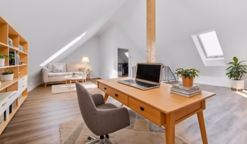 Dachstudio (KI Einrichtungsbeispiel) - Frisch, hell, modern – Neubau-Doppelhaushälfte zum verlieben in Ettringen