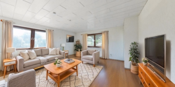 Wohnzimmer (KI Renovierungsbeispiel) - 4 ZKB Gartenwohnung in Schwabmünchen