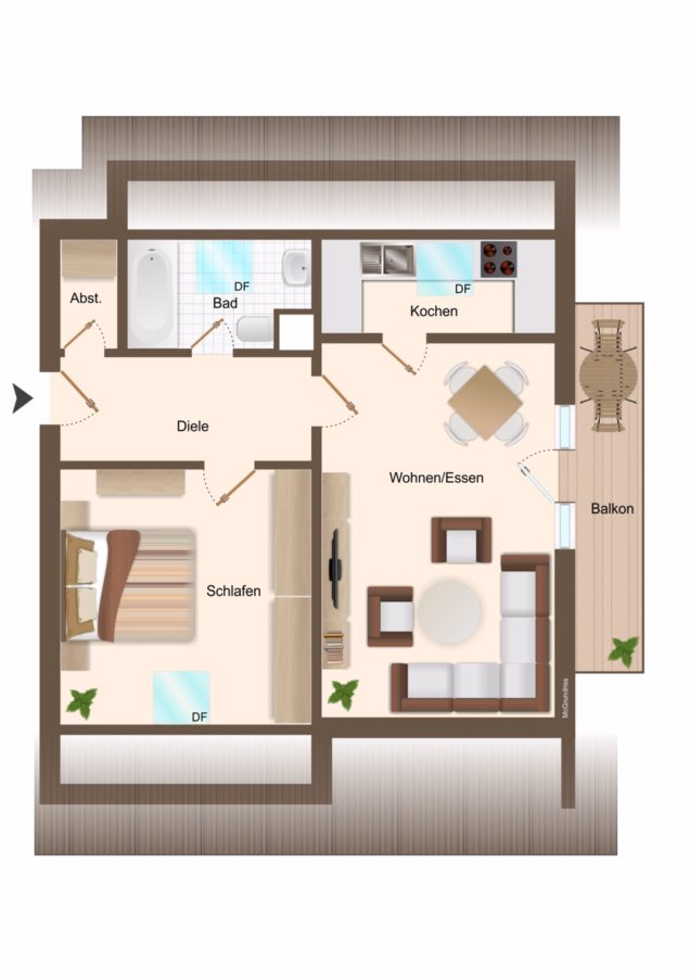 Wohnungsgrundriss - ***GEMÜTLICHE DG-WOHNUNG WARTET AUF NEUEN FEINSCHLIFF – SOFORT VERFÜGBAR***