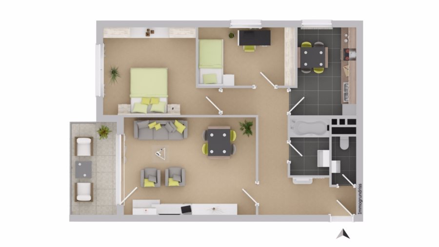 Grundriss - Gersthofen- 3 Zimmer-Wohnung zum Kauf!