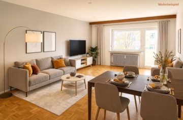 Wohnzimmer Einrichtungsbeispiel - ***Sofort bezugsfertige 3-Zimmer-Wohnung mit Südbalkon und Tiefgarage – ideal für junge Familien***