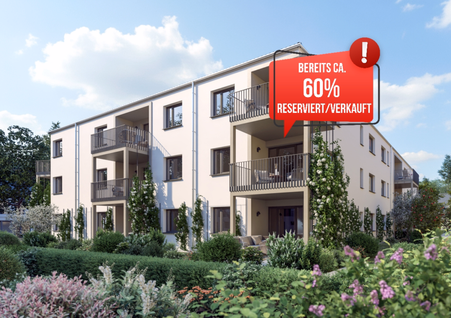 Balkonansicht Wohnung 21 - Genießen Sie den Sonnenuntergang: Süd-West-Balkon mit garantierter Abendsonne im Betreuten Wohnen