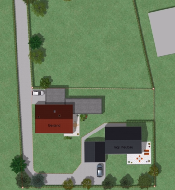 Visualisierter Lageplan - Einfamilienhaus in ruhiger Lage mit Gartenparadies & Baupotenzial in Schwabmünchen