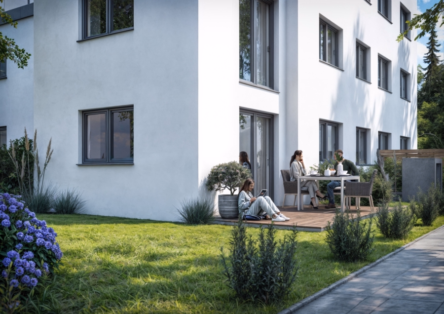 Außenbereich Musterbild - **ERSTBEZUG mit GARTEN – moderne Wohnqualität mit bester Anbindung**