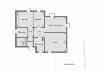 Keller - „Zwei unter einem Dach“ schafft dieses Einfamilienhaus mit Einliegerwohnung und Garten