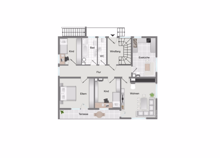 Titelbild Grundriss - 4 ZKB Gartenwohnung